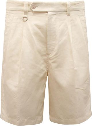 Paolo Pecora Linnenmix Bermuda Shorts - Heren - Korte Broeken - Wit - S - Linnen - Korte Broeken