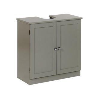 Beliani Mueble De Ba&ntilde;o De Pie De Mdf Con Estantes Estilo Tradicional Gris Atjoni