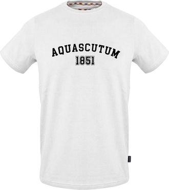 Aquascutum Heren Logo Crew Neck Regular T-shirt (Wit)