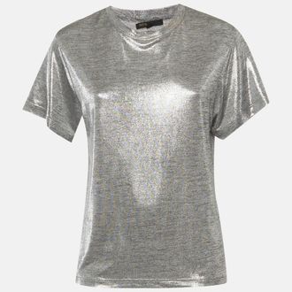 Maje Silver Lam&eacute; Jersey T-Shirt
