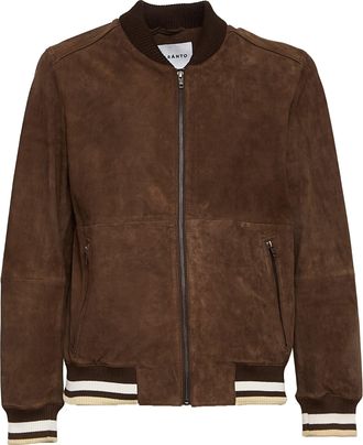 Amaranto Valstarino Suede Bomber Jacket