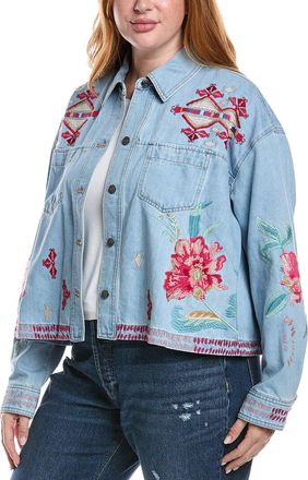 Johnny Was Plus Cropped Denim Jacket