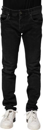 Dolce & Gabbana Mens Slim Fit Denim Jeans - Black Cotton - Size EU 46 (Mens)