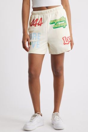 The Mayfair Group Affirmations Sweat Shorts in Cream at Nordstrom, Size X-Small