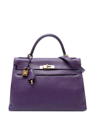 Herm&egrave;s Borsa a tracolla Kelly Retourne 32 in pelle Togo 2012 - Viola