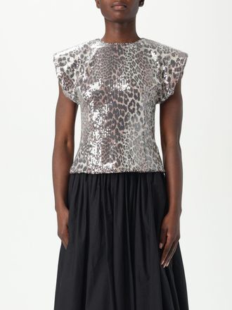 Ganni Top Ganni in tessuto paillettato con fantasia animalier