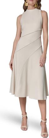 DKNY Sleeveless Fit & Flare Midi Dress in Vellum at Nordstrom, Size 10