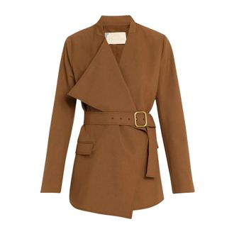 Ulla Johnson Giacca drappeggiata Zehra - - Jackets - Donna - Marrone - M