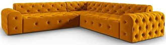 BLOOMINGLOFT 5-Sitzer Design Ecksofa Artemis Samtbezug