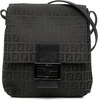 Fendi Borsa a tracolla in tela con motivo Zucchino 2000-2010 - Nero