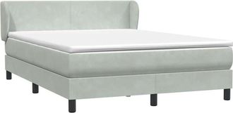 vidaXL Cama Box Spring Con Colch&oacute;n Terciopelo Gris Claro 160x220 Cm Vidaxl