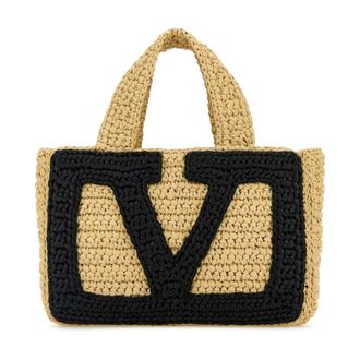 Valentino Garavani Tote Bags, female, Beige, Size: ONE SIZE Small Tote Viva Superst