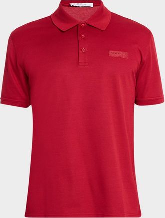 Givenchy Mens Grosgrain Label Pique Polo Shirt