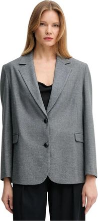 Gaud&igrave; Blazer met knoopsluiting - Dames - Blazers - Grijs - XL - Polyester - Jassen