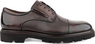Alberto Gozzi Brown Closed Cap Toe Leather Formal Shoes