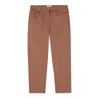 Oltre Broeken, Dames, Beige, S, Katoen, Straight Broeken
