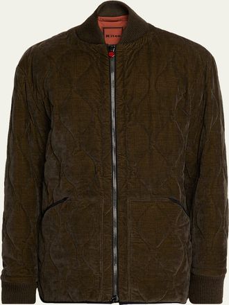 Kiton Mens Quilted Bomber Jacket