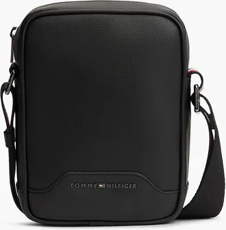 Tommy Hilfiger Mens Textured Mini Reporter Bag - Black