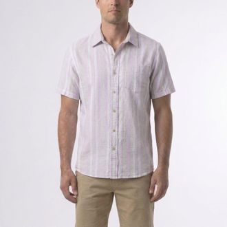 Surfside Supply Co. Joey Stripe Cabana Shirt in White at Nordstrom, Size Small