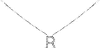 House of Brilliance 10K Gold Diamond Accent A-Z Block Initial Pendant Necklace