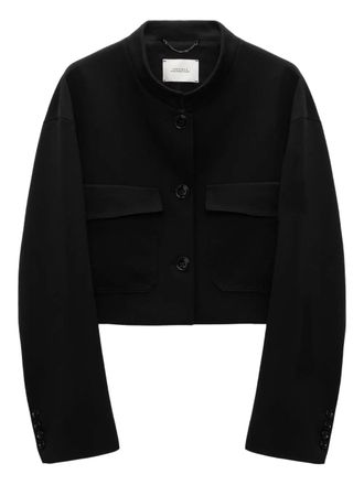 Dorothee Schumacher pocketed cropped jacket - women - Polyamide/Viscose/Elastane - 3 - Black