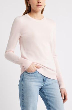 Caslon Merino Wool Blend Crewneck Sweater in Pink Fresco at Nordstrom Rack, Size Xx-Large