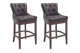 Clp Clp - Set 2x Taburetes Lakewood En Cuero Original Marr&oacute;n Antiguo