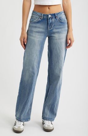 YMI Bella Star Pocket Wide Leg Jeans in Light Blue at Nordstrom, Size 11