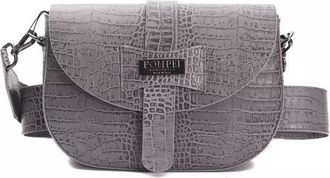 Pompei Donatella Elegant Crocodile-Print Leather Crossbody Womens Bag