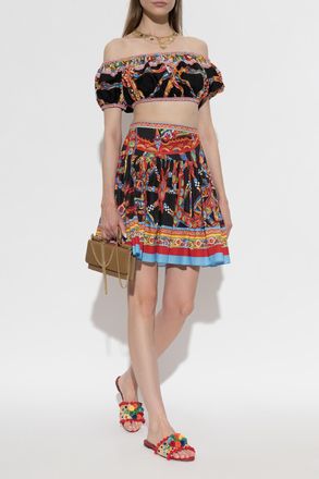 Dolce & Gabbana Skirt With Carretto Print, Womens, Multicolour