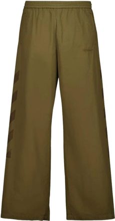 Off-white Diag GD Track Pants - Heren - Wijde Broeken - Groen - S - Katoen - Broeken