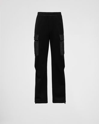 Prada Cotton fleece pants with Re-Nylon details