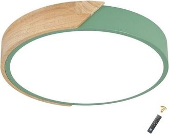 OEM Plafonnier Led - Ch&ecirc;ne Naturel - 24 W 2400 Lm 6500 K - Int&eacute;rieur Chambre Cuisine Salon Balcon Couloir - 30 X 30 X 5 Cm - Vert