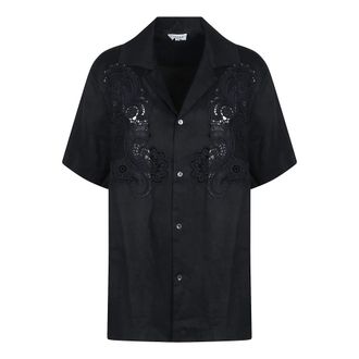 P.A.R.O.S.H. Shirts, female, Black, XS, Short Sleeve Beach Shirt