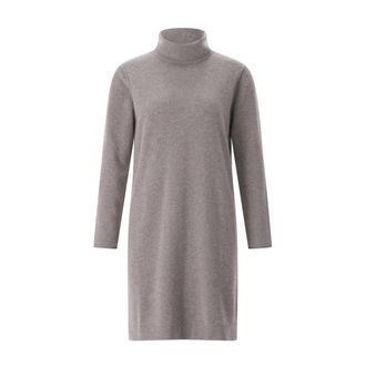 Hemisphere Kleedjes, Dames, Grijs, XL, Kasjmier, Cashmere Midi Gebreide Jurk