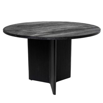 Koketto Home Mesa redonda madera de mango acabado negro 120