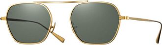 Eyevan 7285 Stripes Sun YG Mens Sunglasses Gold Size 52