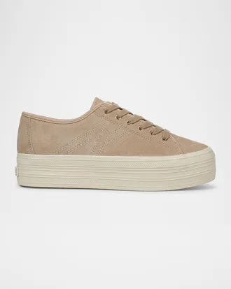 Veronica Beard Truett Platform Suede Sneakers