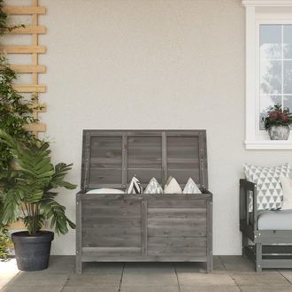 Berkfield Home Garden Storage Box Anthracite 99x49.5x58.5 cm Solid Wood Fir in Black