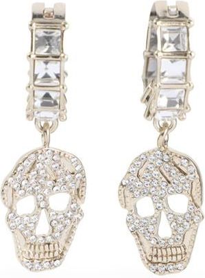 Alexander McQueen Pale Gold Skull Drop Earrings