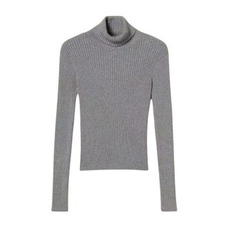 Twinset Turtleneck Fitted Jumper - Dames - Coltruien - Grijs - L - Leer - Truien & Vesten