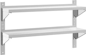 vidaXL Vidaxl - Estante De Pared Acero Inoxidable Plateado 100x23,5x60 Cm