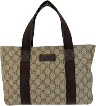 Gucci Pre-owned Tote Bags, female, Beige, Size: ONE SIZE Pre-owned GG Supreme Canvas Tote Bag