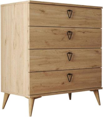 Dmora Dmora - Cajonera Paula, C&oacute;moda Multiusos, C&oacute;moda De Dormitorio, Gabinete Con Cajones, 80x45 H91 Cm, Roble