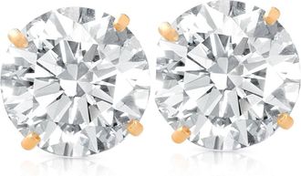Pompeii3 2 1/2 Ct TW (7mm) Round Moissanite Studs 14k Yellow Gold