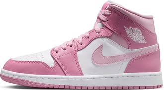 Nike Jordan Womens Air Jordan 1 Mid Shoes in Pink | BQ6472-605
