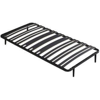 Vente-Unique Vente-unique - Rete telaio a doghe 90x190cm 15 doghe 3 zone supporto lombare rinforzato Con piedi Nero - cerrisi di ysm&eacute;e