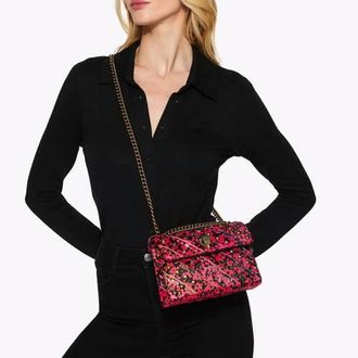 Kurt Geiger leren crossbody tas Kensington Mini met studs roze