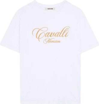 Roberto Cavalli Logo-Embroidered Cotton T-Shirt, Size X-Small