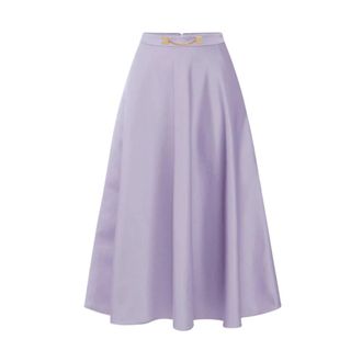 Elisabetta Franchi Midi Skirts, female, Purple, Size: XS Duchesse A-line Midi Skirt